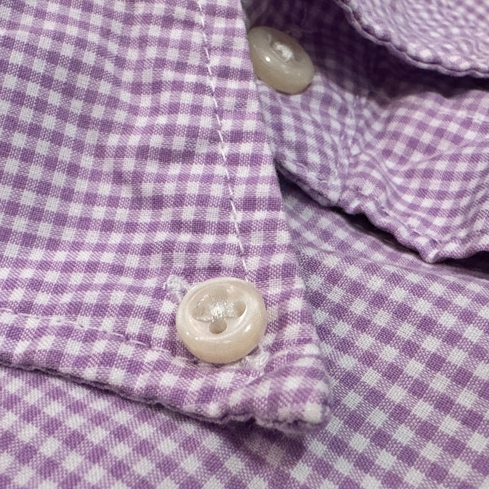 J.Crew Men’s 100’s 2-Ply Yarns Micro Gingham Shirt – Slim Untucked Fit, Size M - Picture 3 of 6